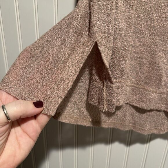 Free People Beach Gauzy Sheer Tan Long Sleeve Top Size XS - Picture 3 of 6